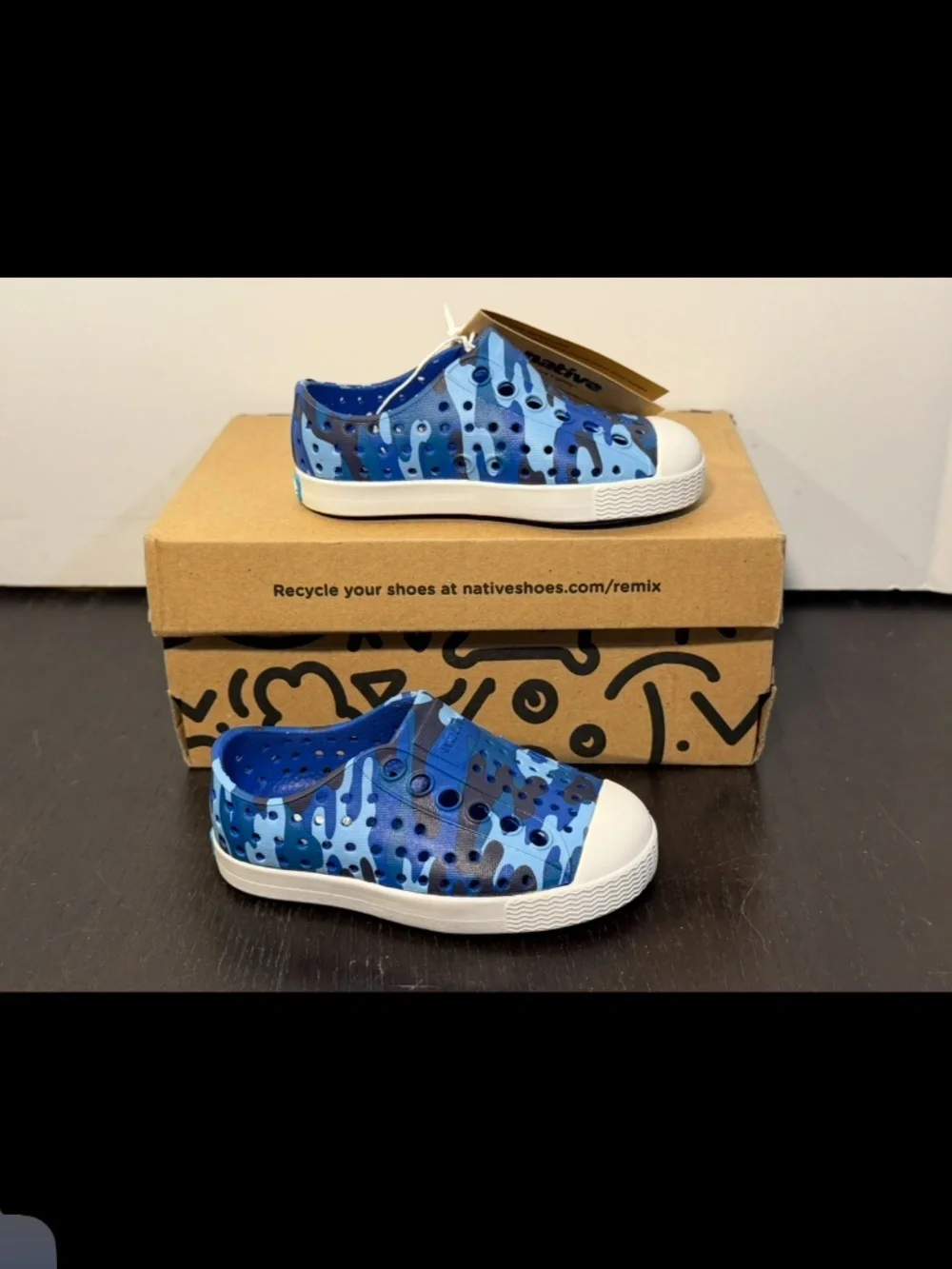 Native Jefferson Print Shoes Sky Camo/Blue/White Little Kid/Toddler US C4/EU 19